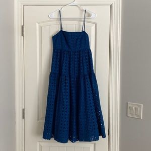 J crew dark teal/blue midi dress